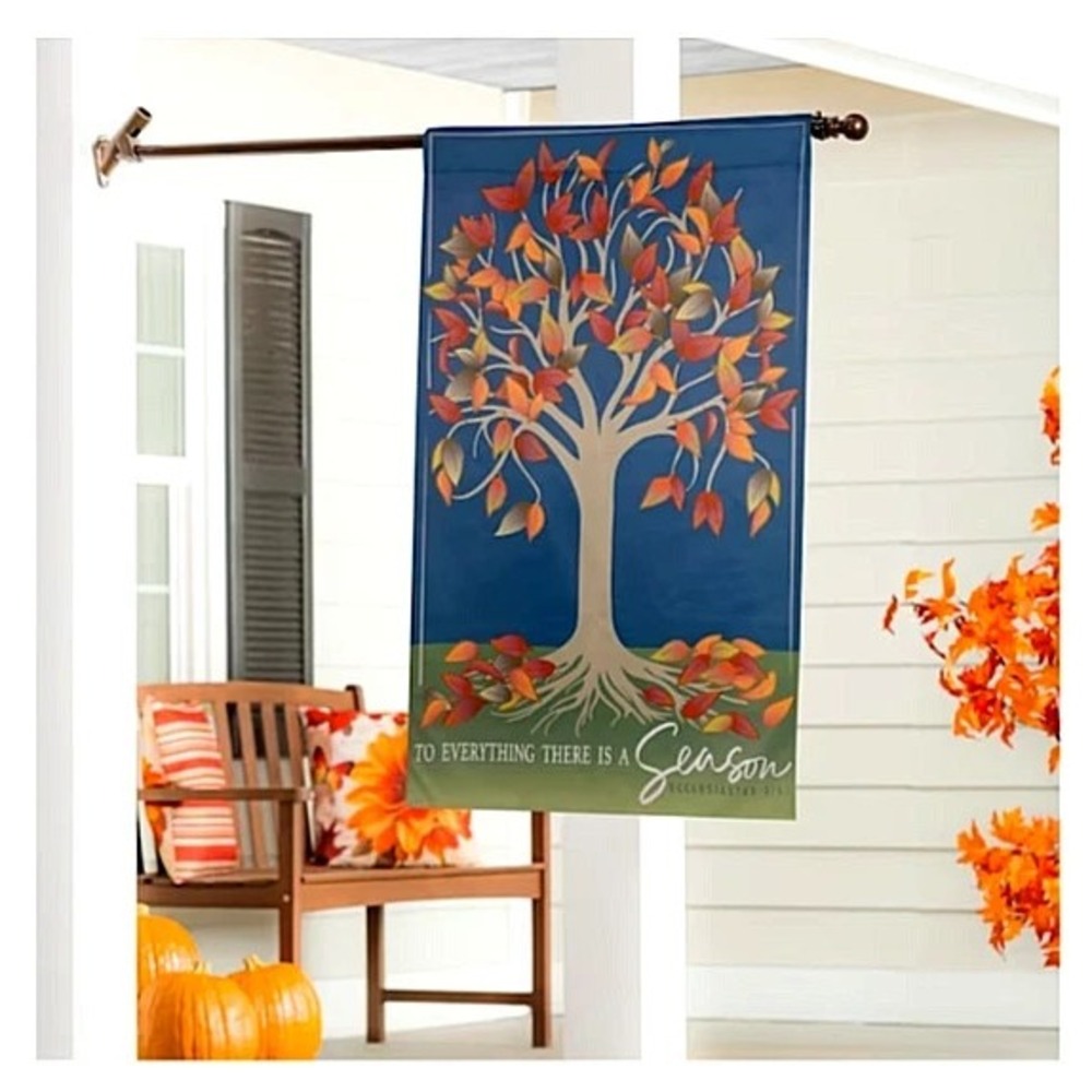 Style Selections There is a Season Autumn Fall Tree of Life House Flag 28" x 44"